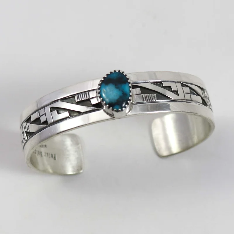 women's diamond-studded bangles -Kingman Turquoise Cuff