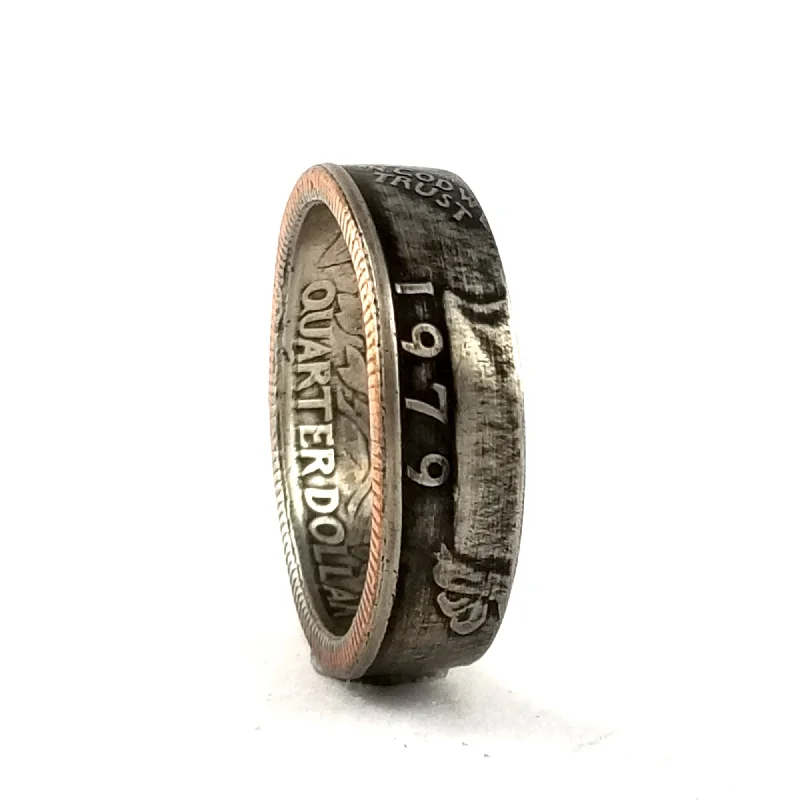 women's custom wedding rings -1979 Washington Quarter Coin Ring