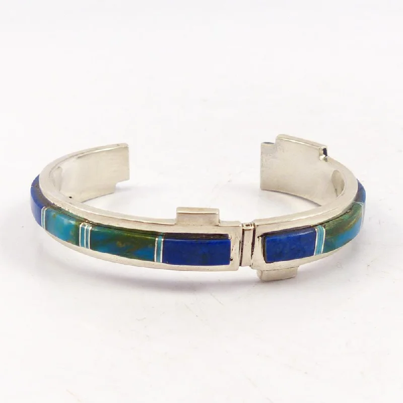 women's silver bangles set -Multi-stone Cuff