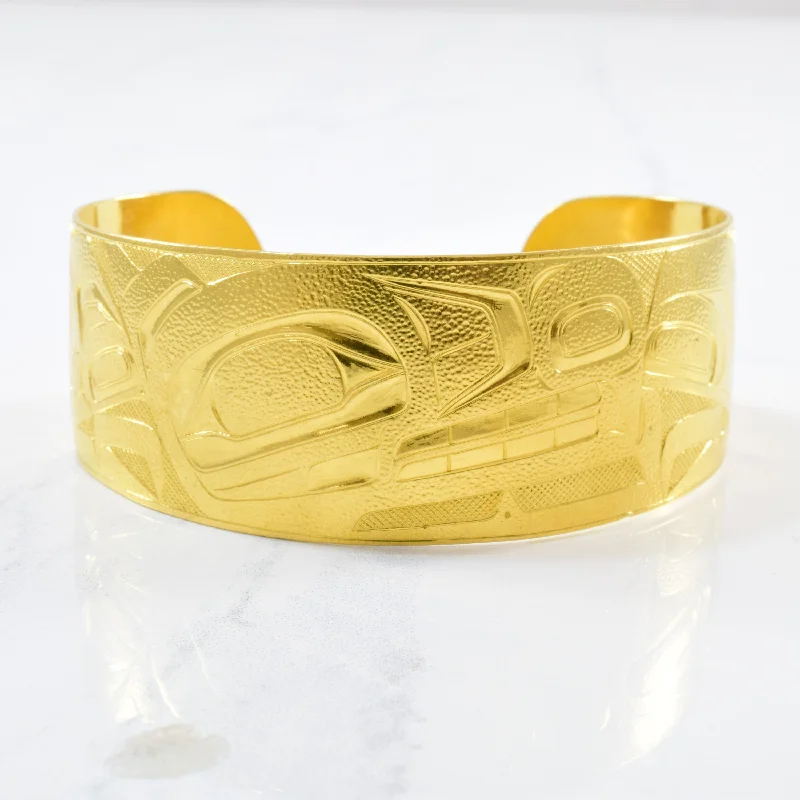 women's inspirational bangles -Indigenous Bear Art Cuff | 7" |