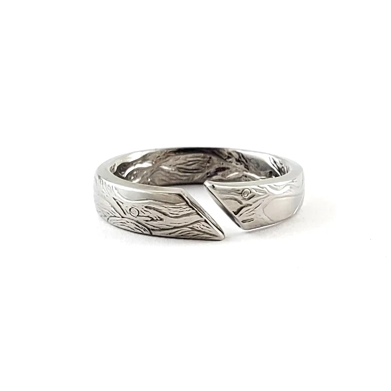 women's floral rings -Earth Open Shank Stainless Steel Spoon Ring