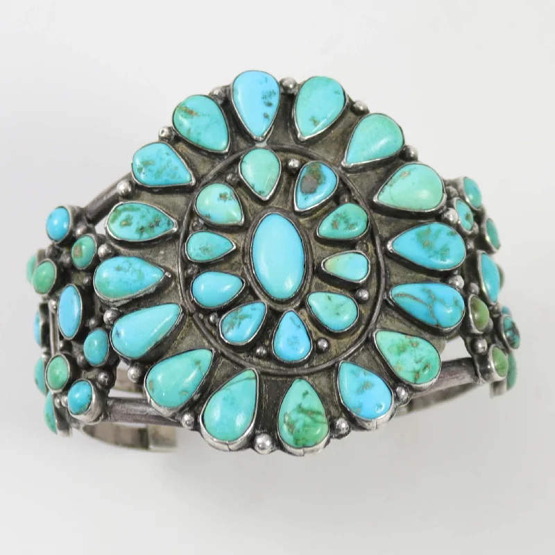 women's gemstone bracelets -1940s Turquoise Cuff