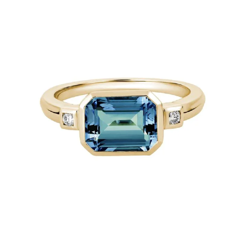 women's opal rings -14k Gold London Blue Topaz Ring