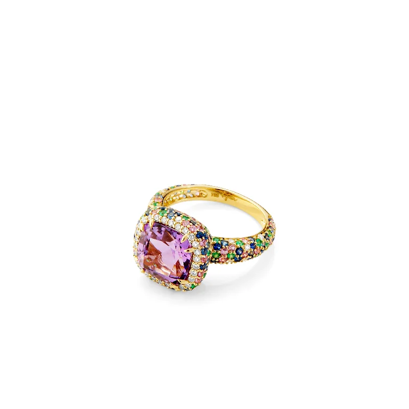 women's moon and star rings -Cosmic Pave Ring