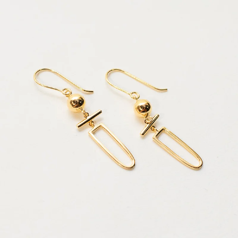 women's minimalist gold earrings -Gold Vermeil Mod Shapes Earrings