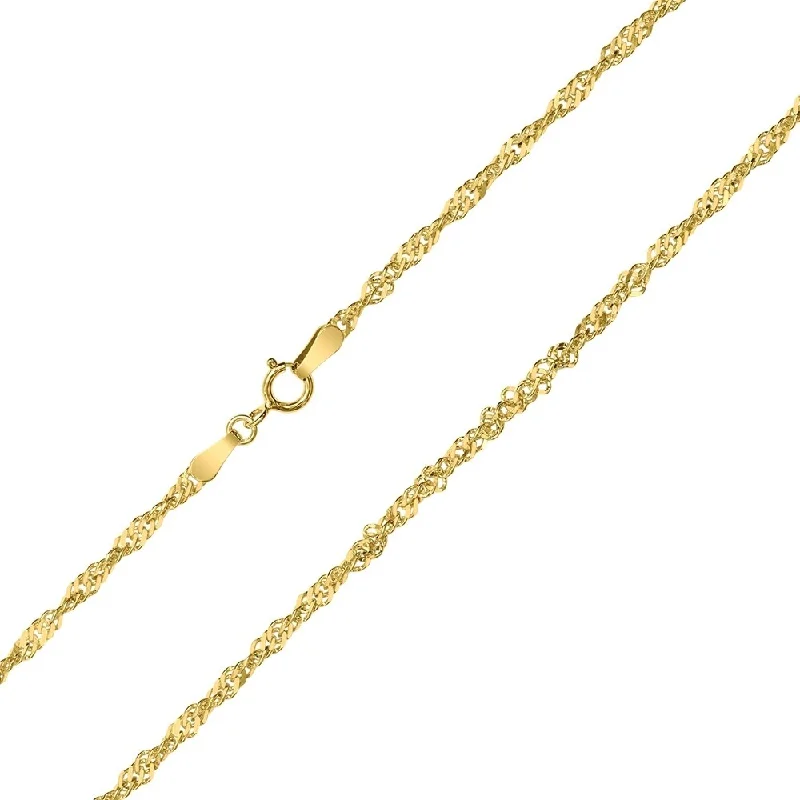 women's infinity rings -10K Yellow Gold 2.2mm Singapore Chain with Spring Ring Clasp - 24 Inch