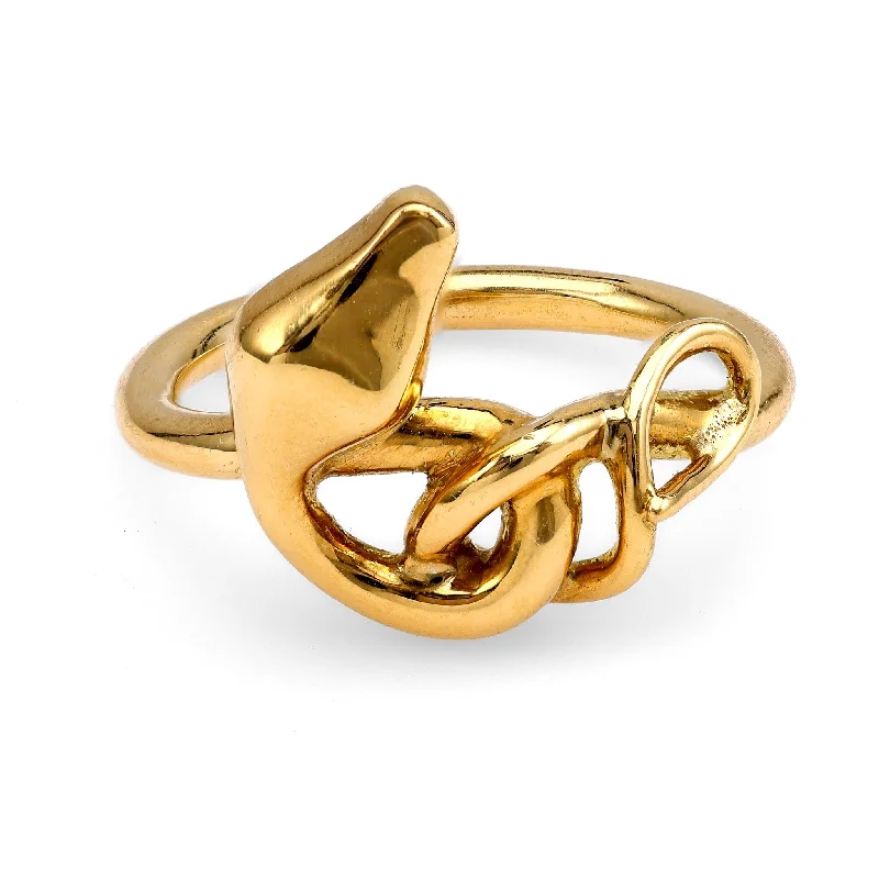 women's gold chain necklaces -18k Yellow Gold Snake Ring