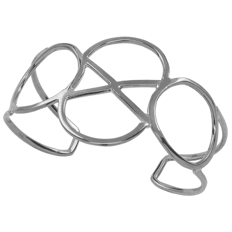 women's thin bangles -Geo Sterling Silver Cuff