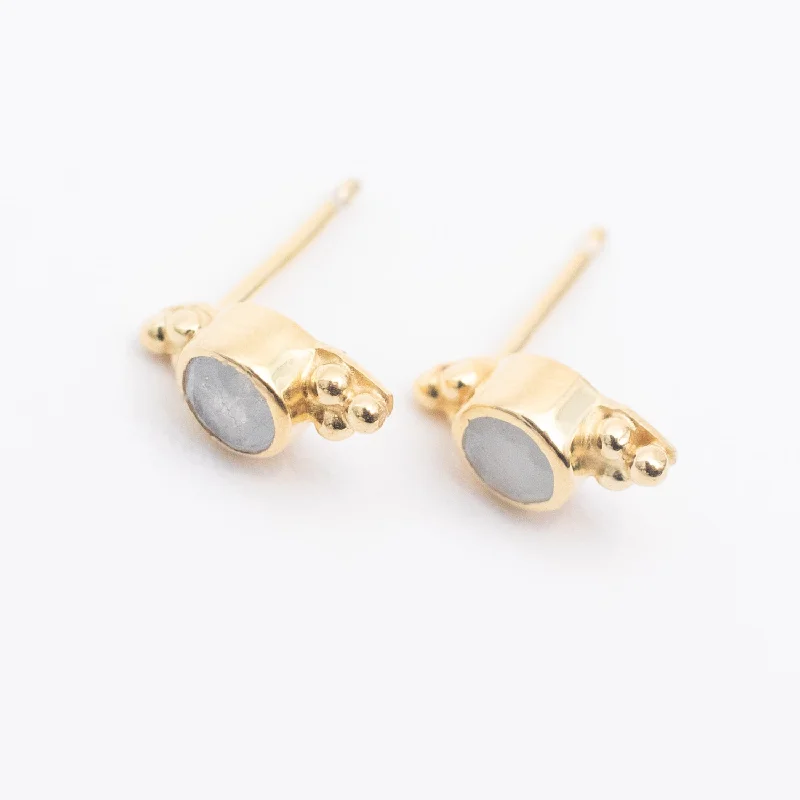 women's chandelier earrings -Gold Vermeil & Aquamarine Jawan Studs