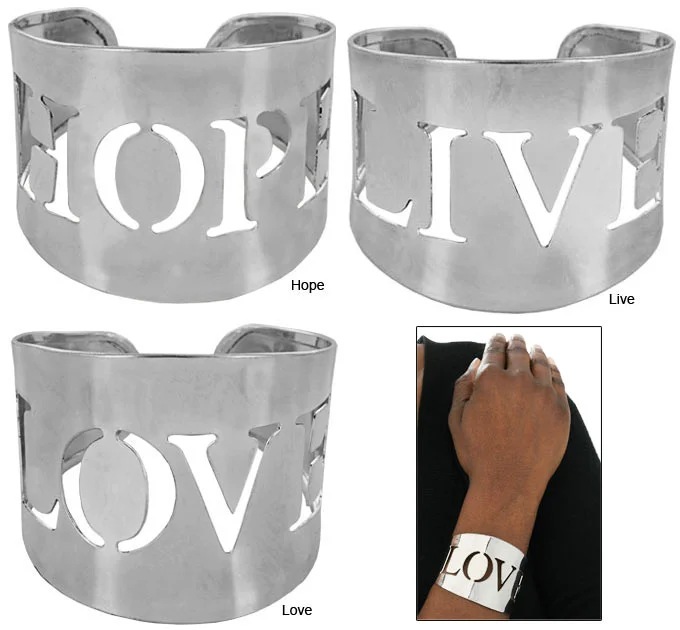 women's bangles for gift -Live, Hope, Love Cuff