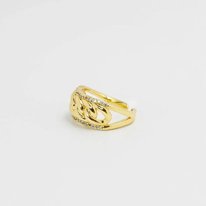 women's luxury gold bands -Chains of Love Ring P7