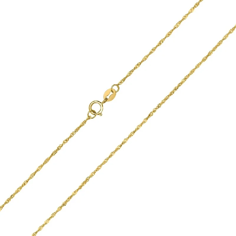 women's sapphire engagement rings -10K Yellow Gold 1MM Singapore Chain with Spring Ring Clasp - 20 Inch