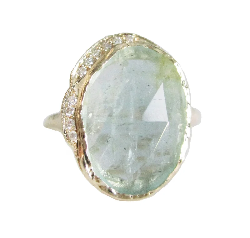 women's birthday gift necklaces -Aquamarine Hidden Cove Ring