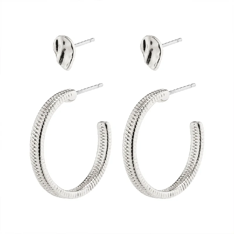 women's elegant earrings -Optimism Silver Plated Earring Set