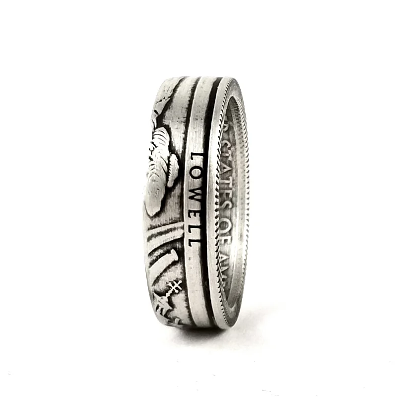 women's sterling silver wedding bands -99.9% Fine Silver Lowell National Park Quarter Ring