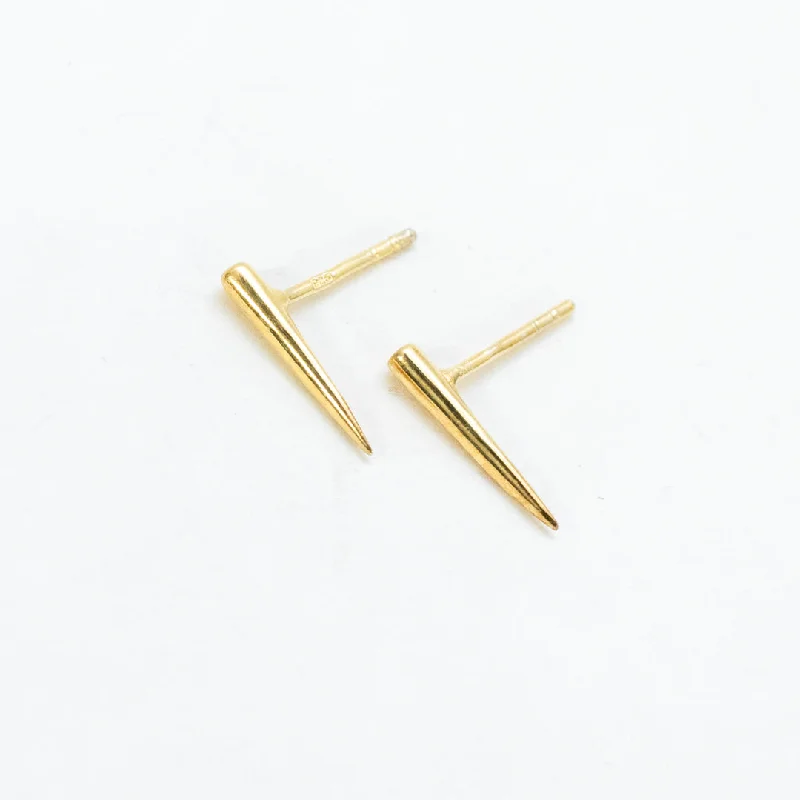 women's birthday earrings -Gold Vermeil Bullet Studs