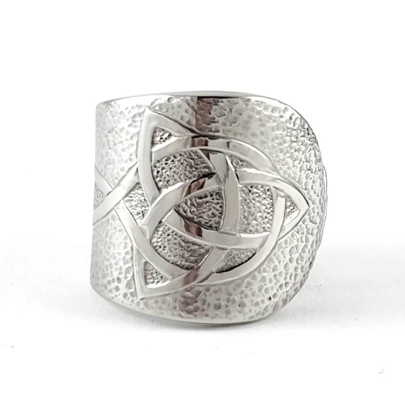 women's gold-plated rings -Celtic Spiral Stainless Steel Spoon Ring