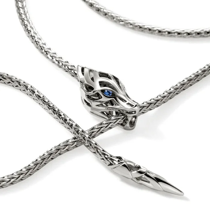 women's matching pendant necklaces -John Hardy Naga Adjustable Lariat Necklace with Sapphires in Sterling Silver