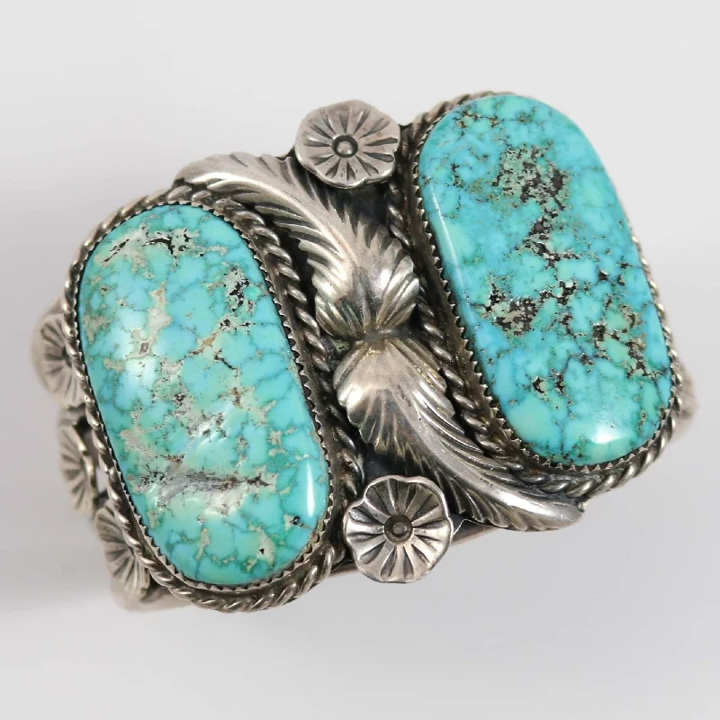 women's adjustable bracelets -1970s Carico Lake Turquoise Cuff