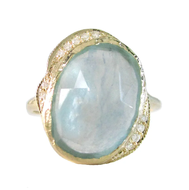 women's vintage style necklaces -Aquamarine Hidden Cove Ring