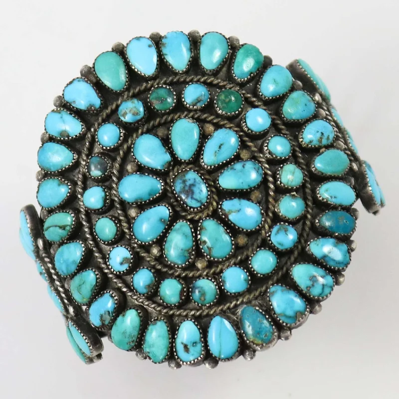 women's multi-layered bracelets -1940s Turquoise Cuff