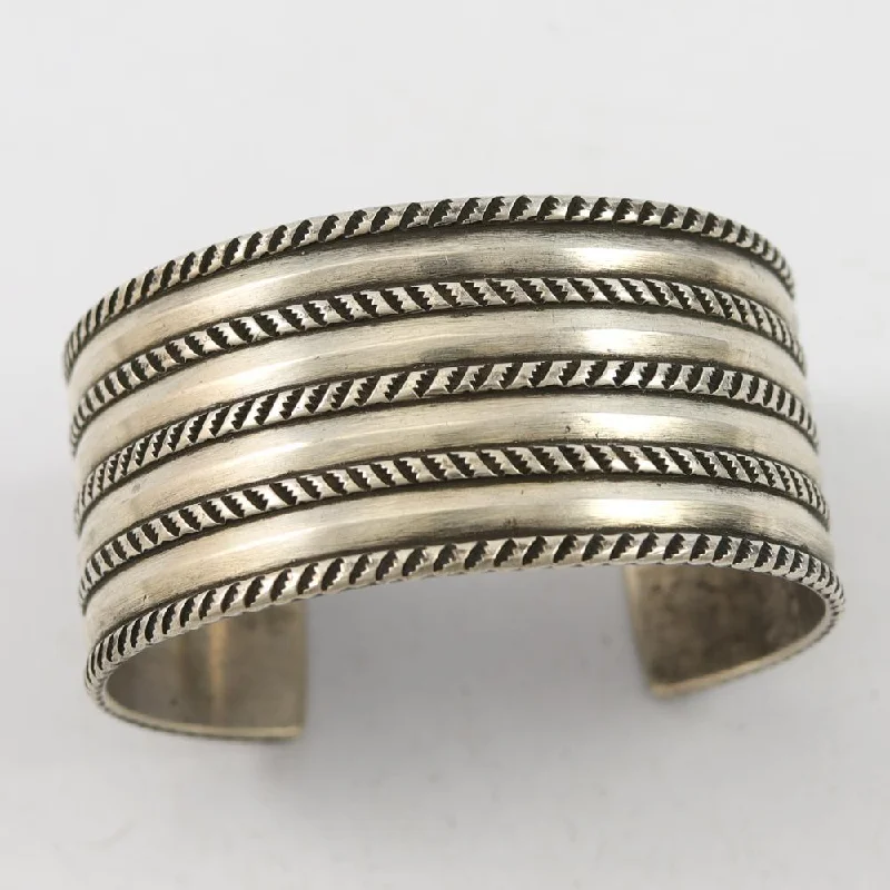 women's unique bracelets -Coin Silver Cuff