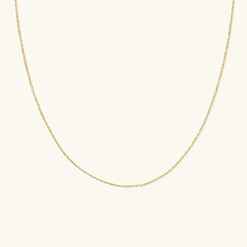 women's geometric necklaces -Dainty Chain Necklace - 14k Solid Gold