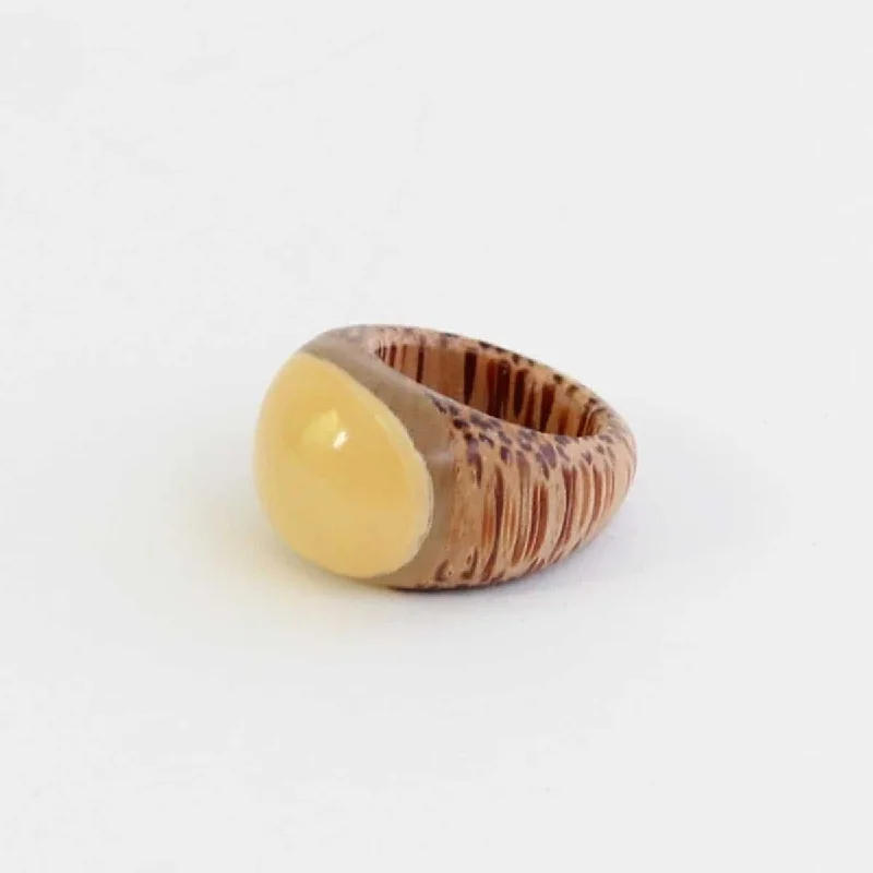 women's art deco rings -Handcrafted Natural Wood Ring by Sylca