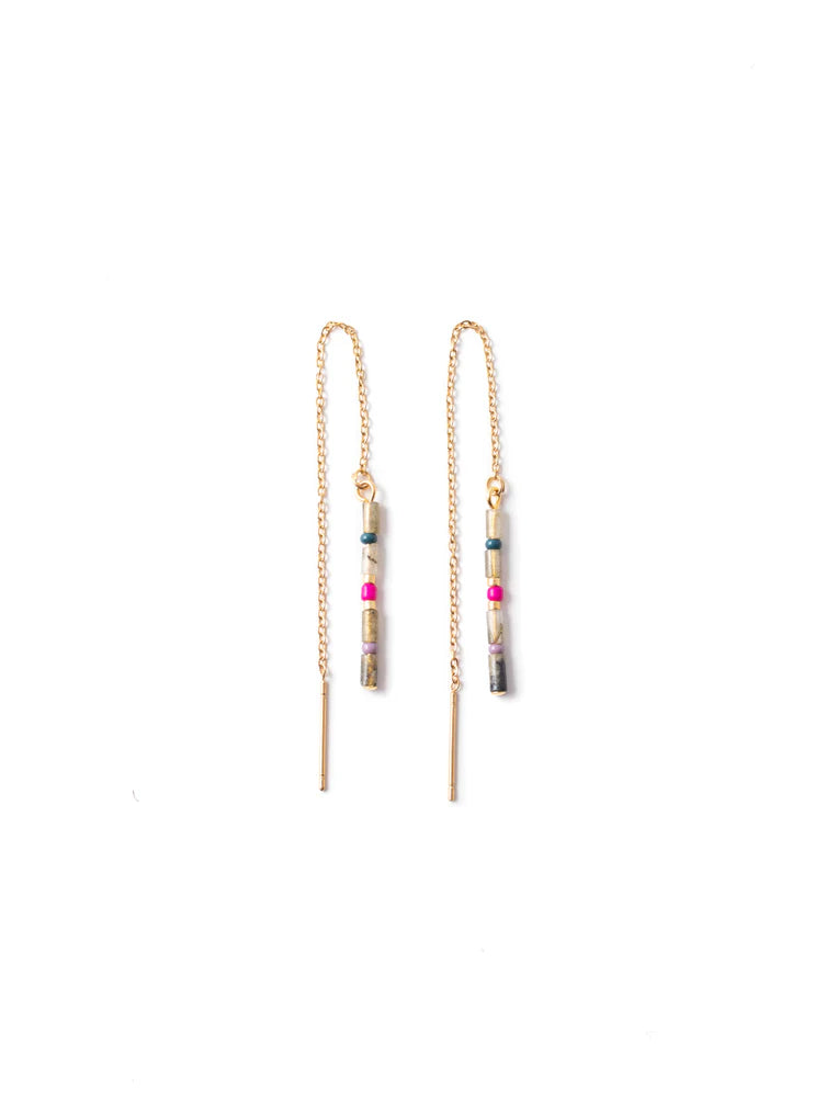 women's classic earrings -Gold Alaria Pull Through Earrings