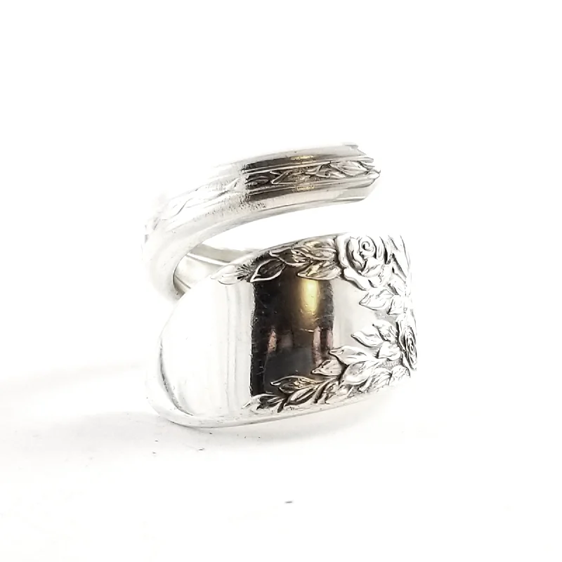 women's luxury diamond rings -National Rose & Leaf Wrap Around Spoon Ring