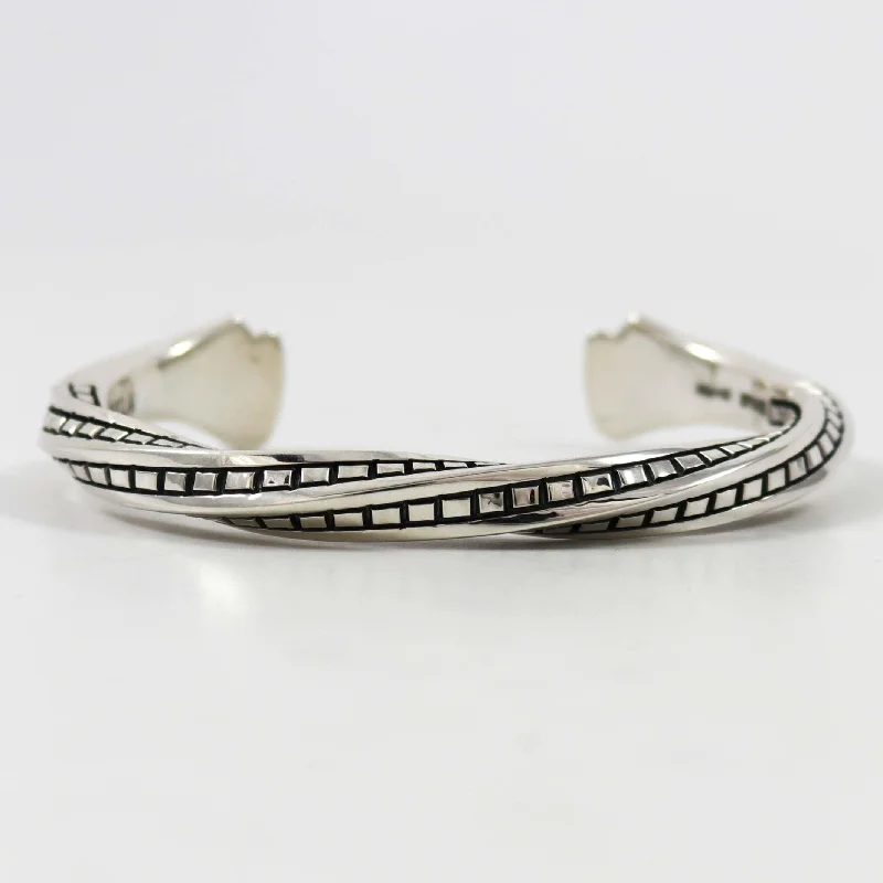 women's cuff bangles -Helix Twist Cuff