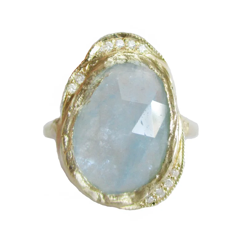 women's modern design necklaces -Aquamarine Hidden Cove Ring