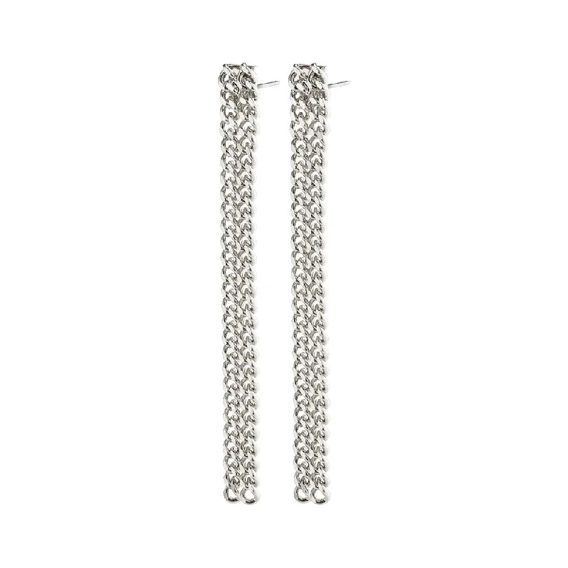 women's art deco earrings -Gudrun Silver Plated Earrings