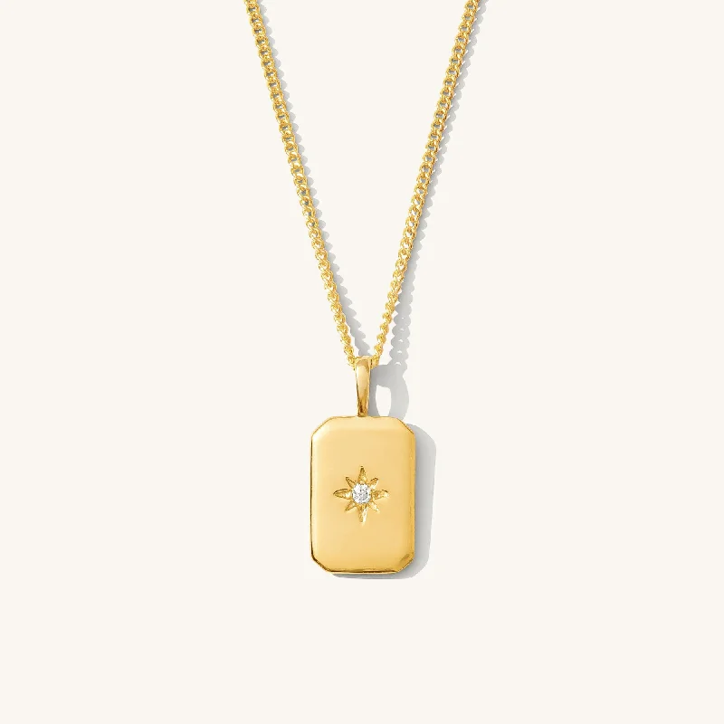 women's luxury necklaces -Rectangle Starburst Necklace