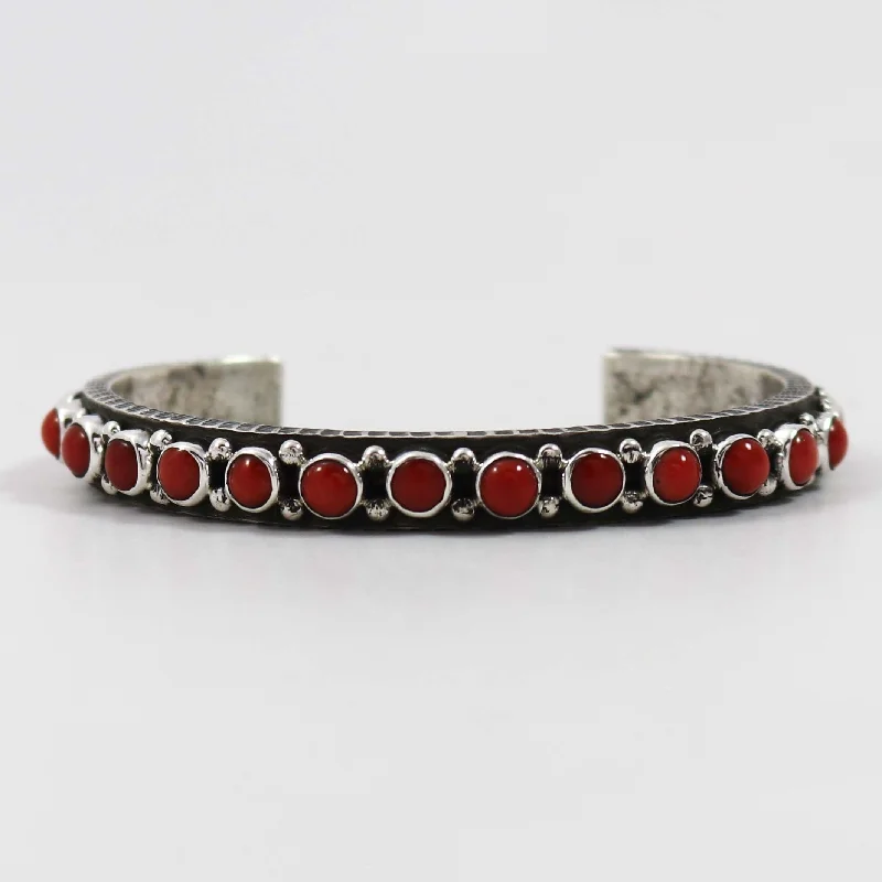 women's luxury gemstone bracelets -Coral Cuff