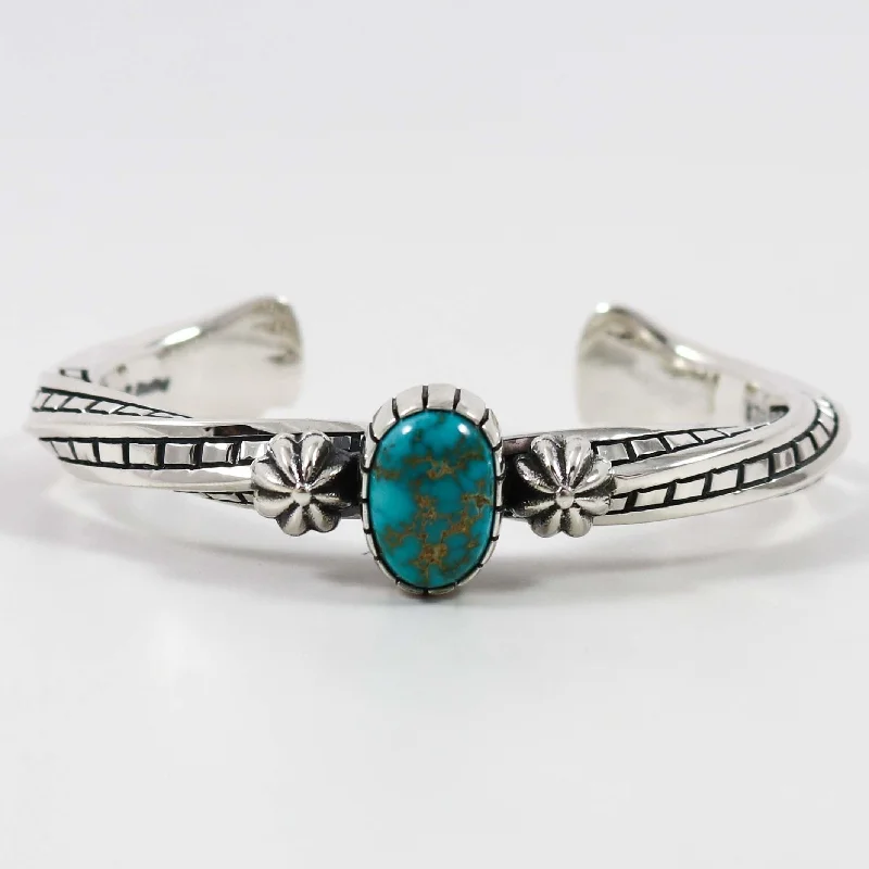 women's gold bangles set -Lone Mountain Turquoise Cuff