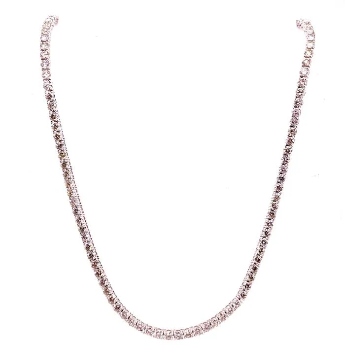 women's rose gold necklaces -Mountz Collection 12CT 18" Diamond Riviera Necklace in 14K White Gold