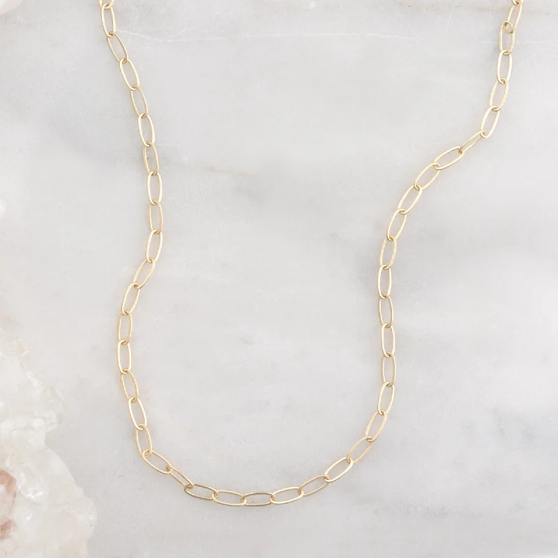 women's diamond necklaces for her -The Drawn Cable Chain Charm Necklace | Yellow Gold Filled