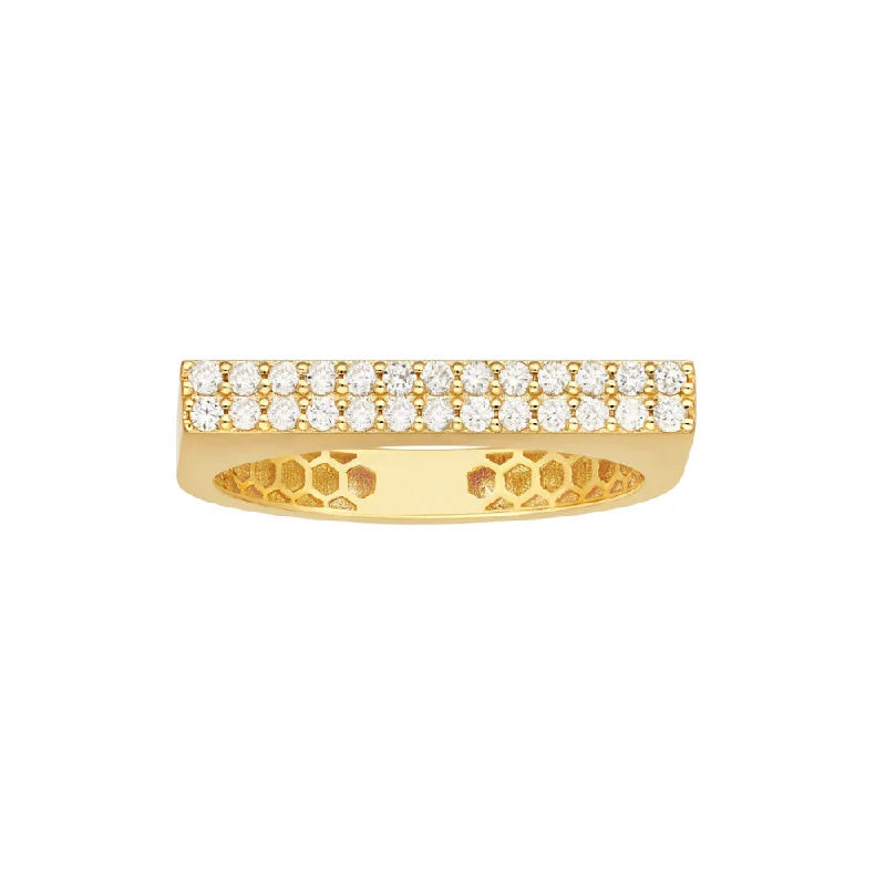 women's custom made rings -14k Diamond Bar Ring