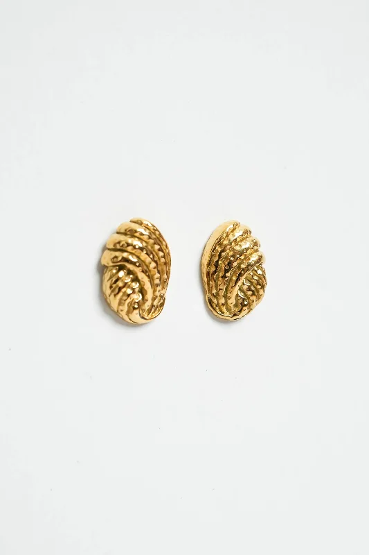 women's abstract earrings -Gold-Plated Knotted Stud Earrings