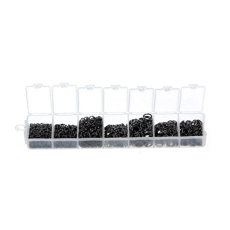 women's sparkling diamond rings -Gun Metal Pewter Tone Jump Rings & Storage Box 1510pcs 3mm - 8mm Findings