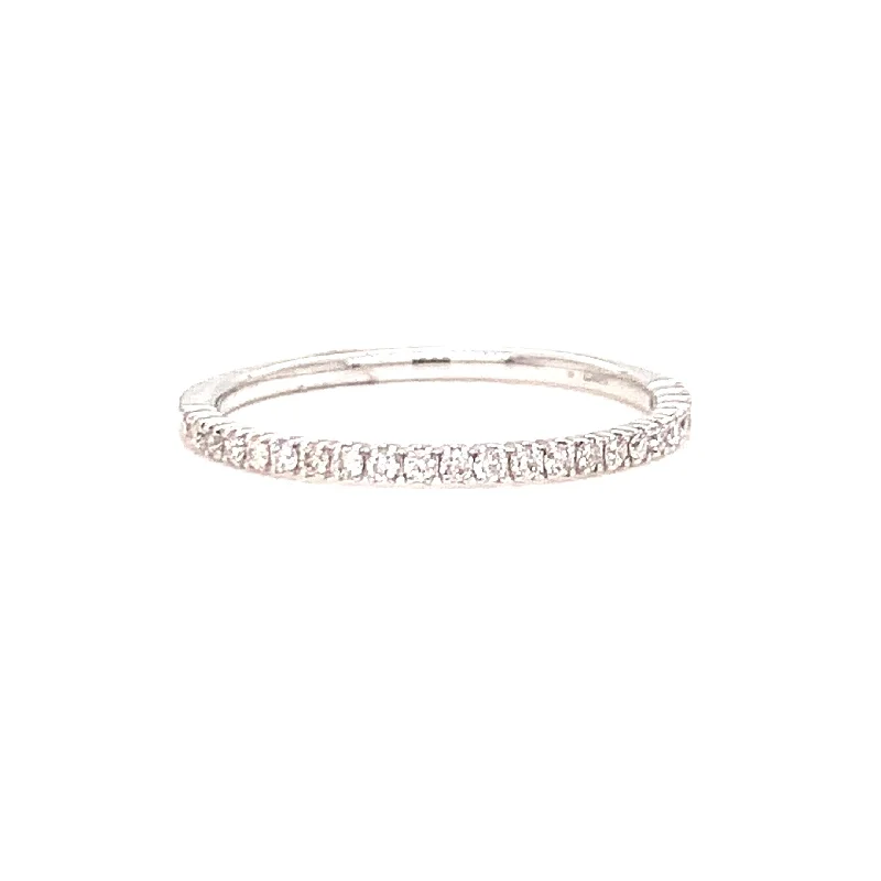 women's heart-shaped rings -14KWhite Gold Half Eternity Ring