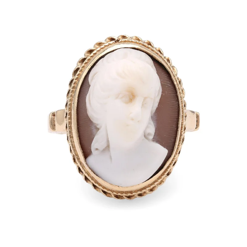 women's statement necklaces -Antique Cameo Yellow Gold Ring