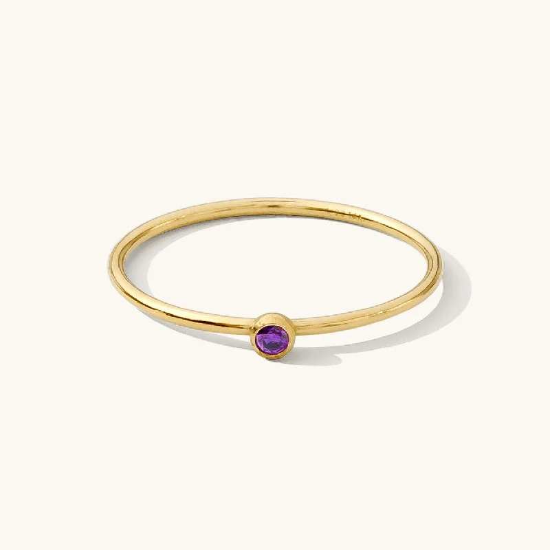 women's colored gemstone necklaces -February Birthstone Ring (Amethyst)