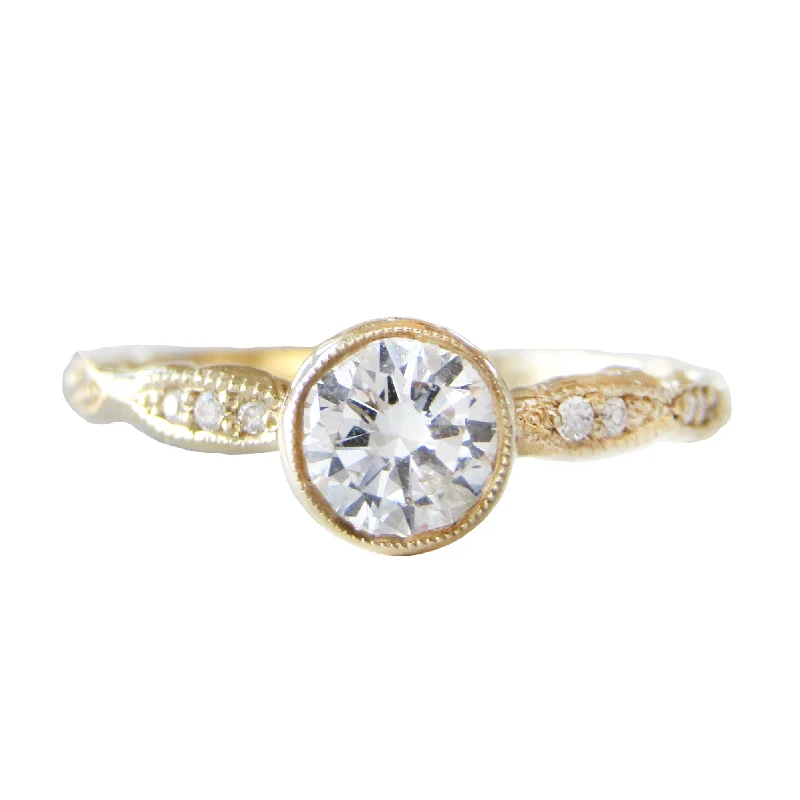 women's diamond necklaces -Wave Solitaire Ring