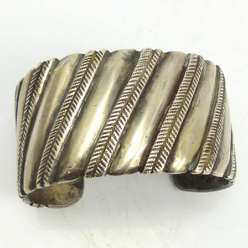 women's multi-layered bracelets -Coin Silver Cuff