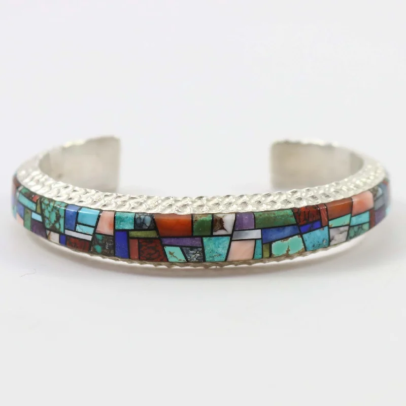 women's engraved cuff bracelets -“Stained Glass” Cuff