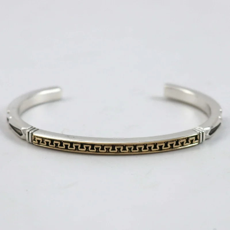 women's gold bangles set -Gold on Silver Cuff