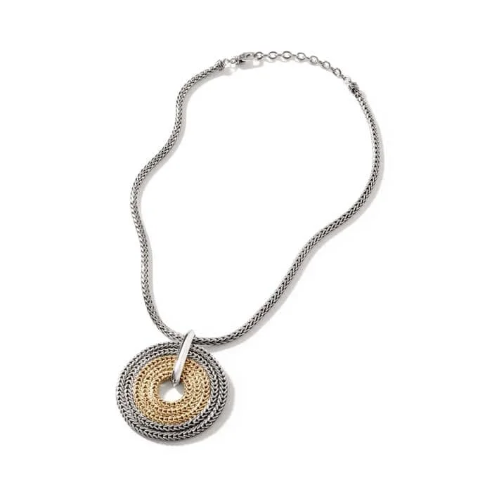 women's luxury gold necklaces -John Hardy Rata Chain Pendant Necklace in Sterling Silver and 18K Yellow Gold