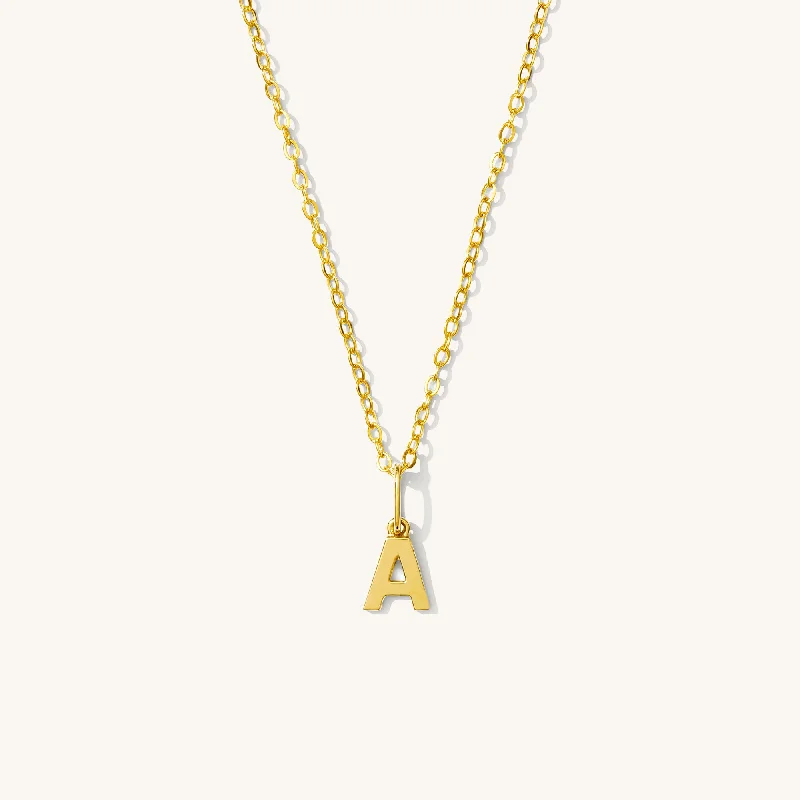 women's holiday necklaces -Tiny Hanging Initial Necklace